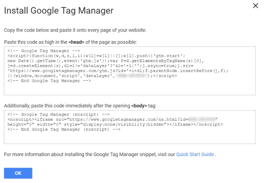 Install Google tag manager